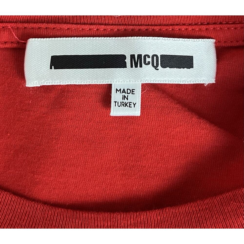 MCQ Alexander McQueen Red All Over Swallow Bird T-Shirt Dress Size Large - Picture 7 of 9